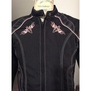 Revolution Gear Armored Moto Jacket Womens M Pink Reflective Butterfly Padded